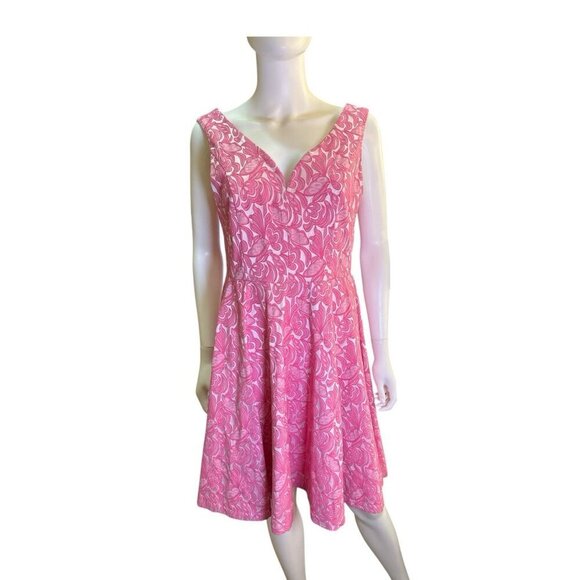 Anthropologie Dresses & Skirts - Maeve Anthropologie Lace Jacquard Fit and Flare Cocktail Party Dress Size 6 EUC